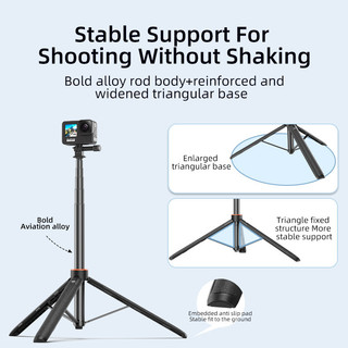Dành cho DJI Osmo POCKET 3 / GoPro / Osmo action3 / 4 / GO 3 Chân máy cực mở rộng, Giá đỡ gậy Selfie 140cm, Chịu áp lực, Chống mài mòn, Phụ kiện chống trượt để chụp máy ảnh hành động