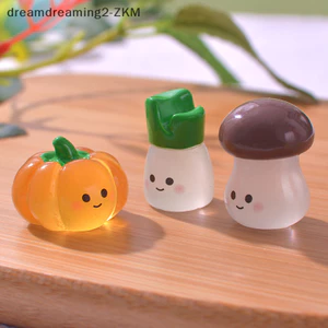 1Pc Rau Dạ Quang Trang Trí Hoạt Hình Nấm Bí Ngô Bông Tuộc Búp Bê Cà Chua Micro Phong Cảnh Nhà Búp Bê Thu Nhỏ [zkm]