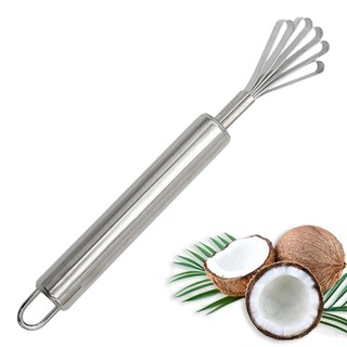 Dụng cụ cạo dừa Dụng cụ cạo bằng thép không gỉ Máy hủy tài liệu Dụng cụ loại bỏ thịt dừa Tay cầm dài có móc Dụng cụ gọt vỏ trái cây đa chức năng shopidaevn