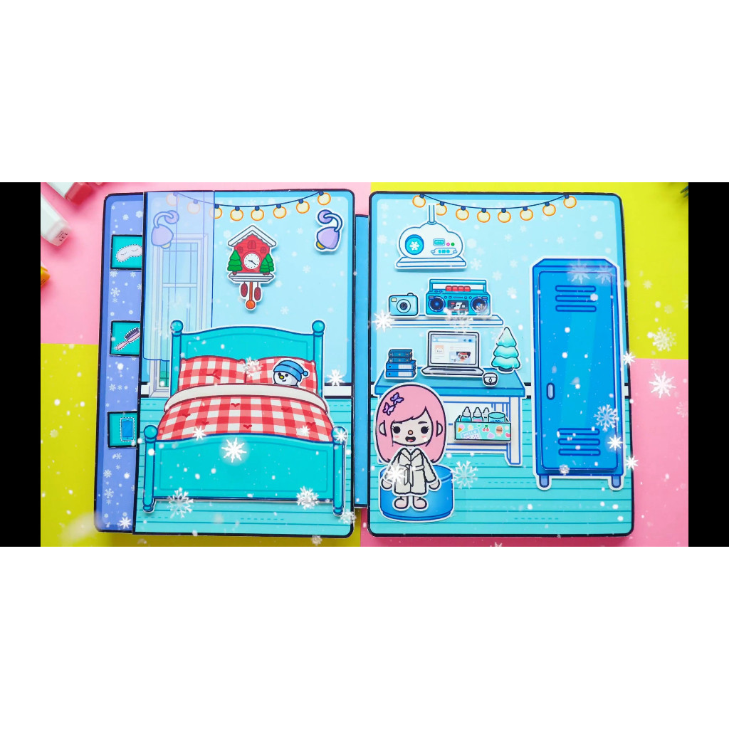 ĐỒ CHƠI NGÔI NHÀ BÚP BÊ GIẤY CẮT THỦ CÔNG DIY - Ngôi nhà của bé The Girl In the Blue House -