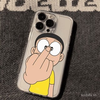 Mack Unique Cử Chỉ Độc Đáo Nobita iPhone Ốp Lưng Cho iPhone 11 12 13 14 15 16 17pro promax plus13 14 u213