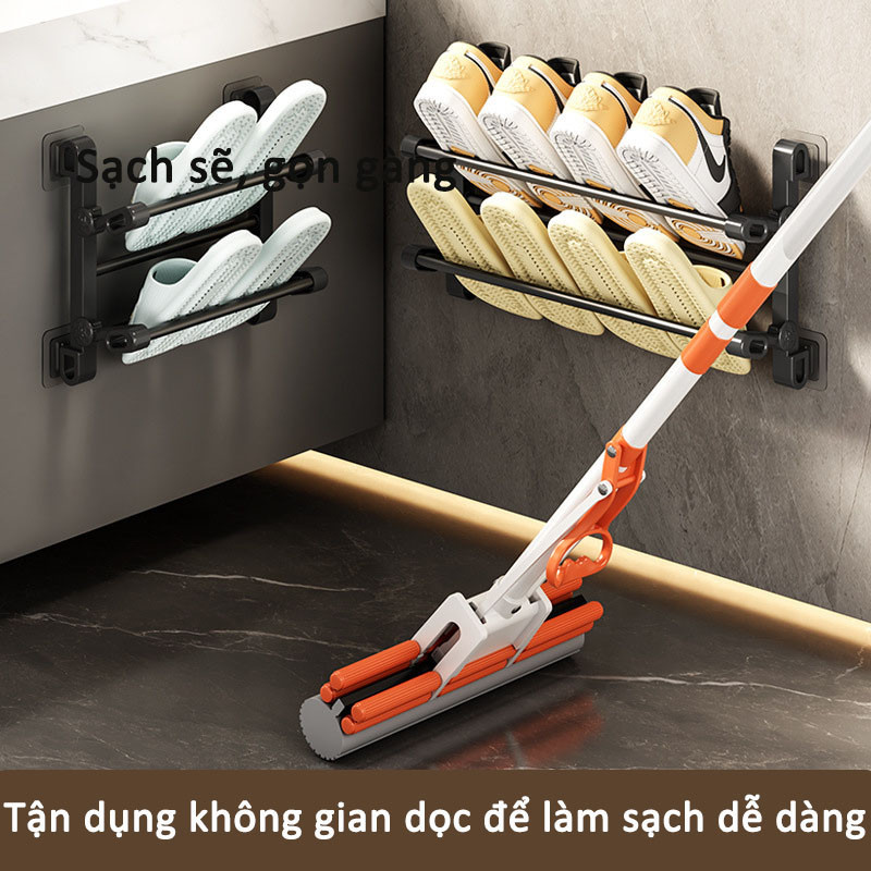 Giá để giày không đục lỗ treo tường, giá để giày không đục lỗ có thể gập lại, thích hợp cho phòng khách và phòng tắm...