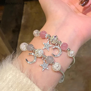 Thi Ngọt Ngào Pha Lê Đính Hạt Vòng Tay Kim Cương Giả Ngôi Sao Mặt Trăng Vòng Tay Trang Sức Cổ Tay Bé Gái Tặng VN