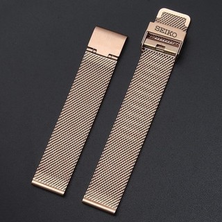Dây đeo đồng hồ Seiko No. 5 dây thép siêu mỏng Dây lưới Milan unisex bảo hiểm đôi 12 14 18 20 22mmz179