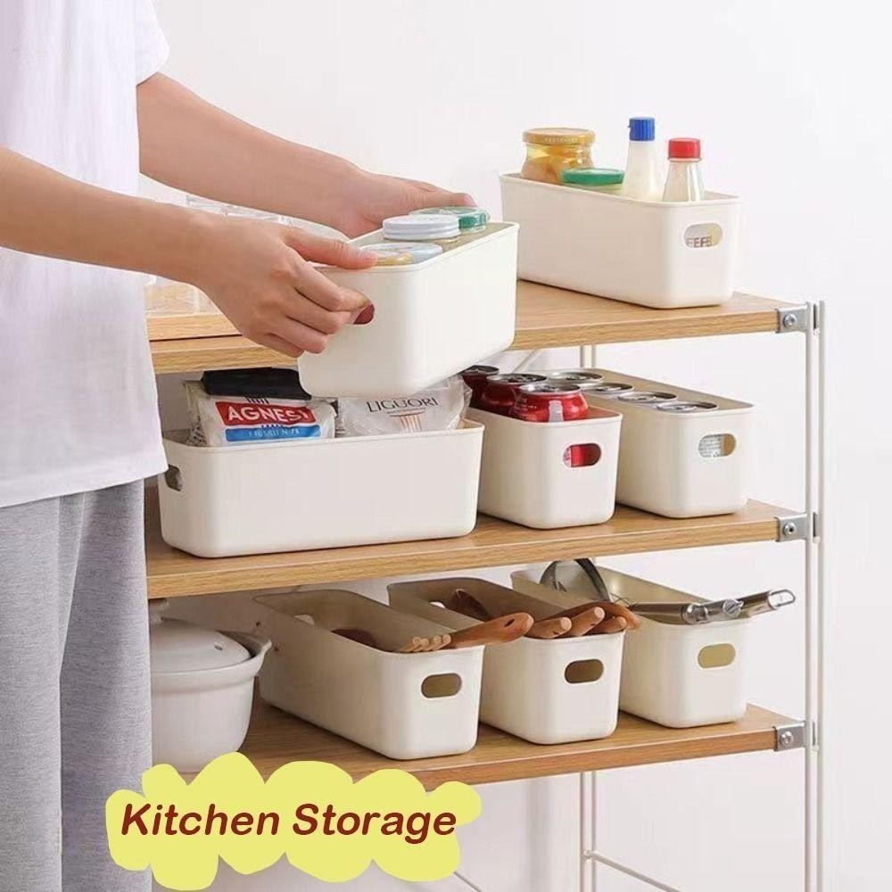 Hộp lưu trữ máy tính để bàn HIGHVIEWLS, Thùng sắp xếp nhà bếp có thể xếp chồng lên nhau không nắp, Hộp đựng sắp xếp dung tích lớn bền bỉ