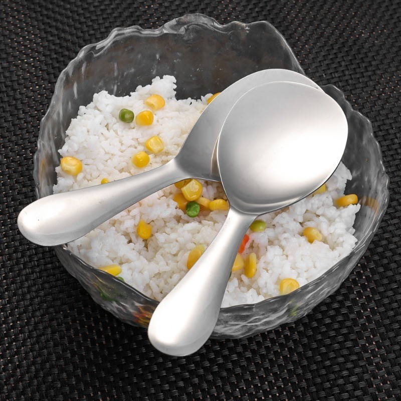 [Nổi bật] Thìa cơm bằng thép không gỉ - Chống trượt, Dễ lau chùi, Cạnh mịn - Thìa trộn thực phẩm - Muỗng đào Salad tráng miệng - Muỗng rót súp - Dao kéo ăn