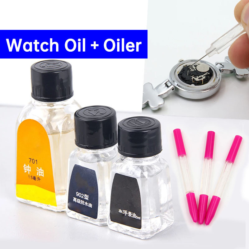 Đồng hồ Oiler Professional 702 701 902 Đồng hồ đồng hồ Dầu bôi trơn Oiler Oiler Pin Bút bôi trơn kim Dầu tổng hợp chống thấm nước Bảo trì dầu Công cụ sửa chữa công cụ thợ đồng hồ