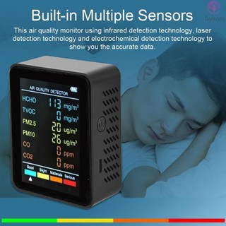 Lemerk 2 5 10 Co Co2 1 Chất Lượng Pm2.5 Pm10 Quality Co Màn Hình Di Động Dioxide Màn Hình Tvoc Co Màn Hình Màn Hình Lcd Tvoc Chất Lượng Không Khí Màn Hình Văn Phòng Di Động Trong 1 Lc 7 3 T H 6