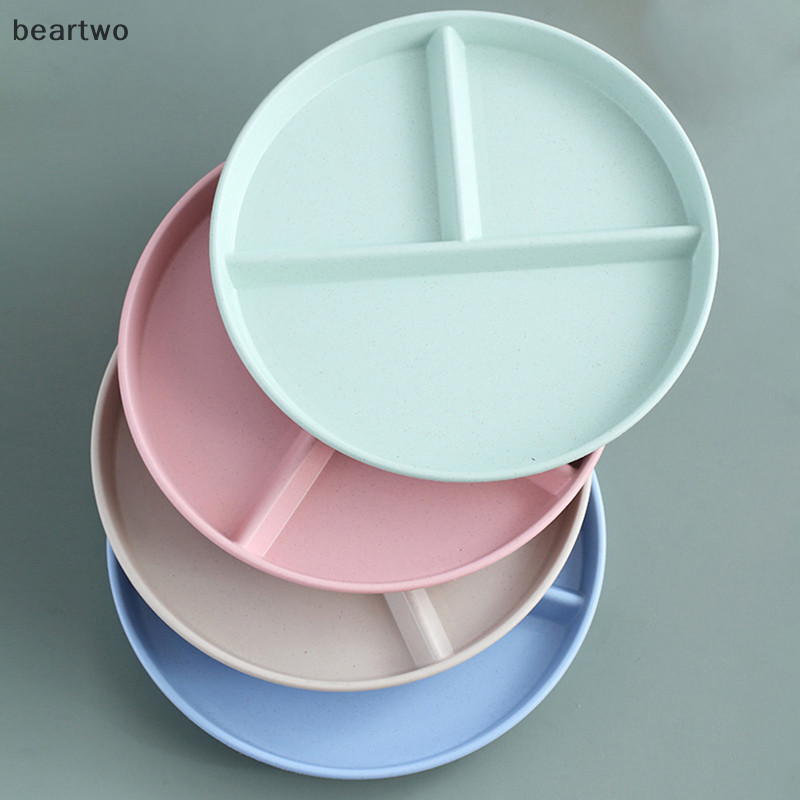 < Beartwo > Đĩa ngăn phương Tây ba lưới dùng để đựng thức ăn Salad trái cây Khay đựng đĩa chia đẹp