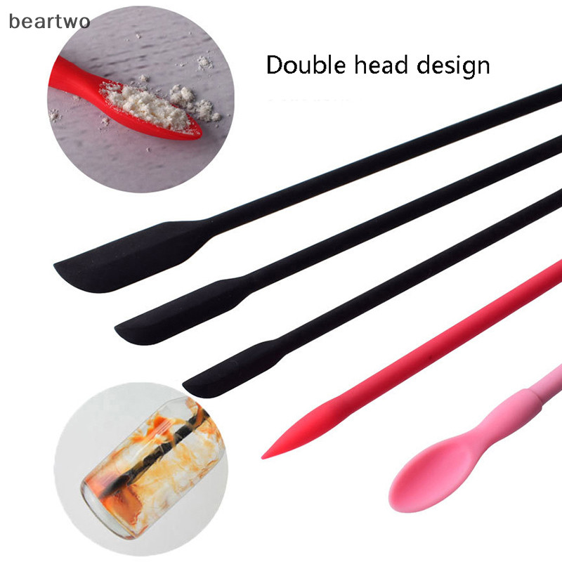 < Beartwo > Thìa Silicon Chai Mỏng Dụng Cụ Cạo Chai Silicon Mặt nạ Tiện Ích Bàn Chải Linh Hoạt Dụng Cụ Cạo Silicon Đẹp BPA Free Dụng Cụ Nhà Bếp