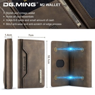 Ví da chất lượng cao trong túi đựng thẻ PU cổ điển DG. Túi đa chức năng gấp từ tính M2 MING Màu đen