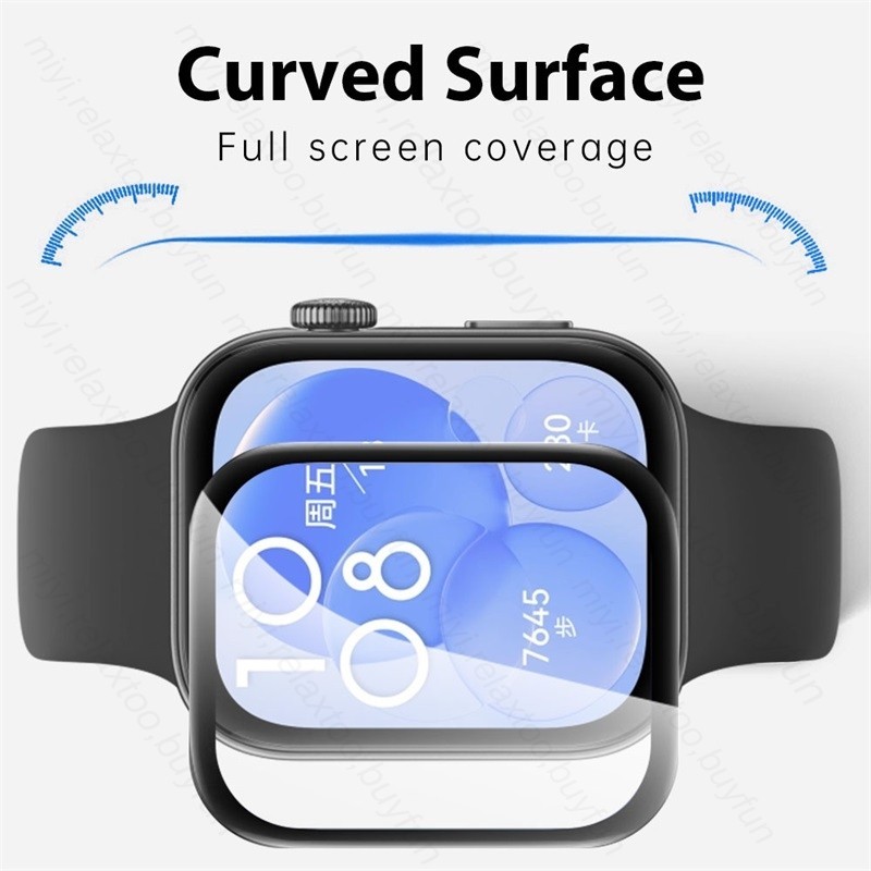 Huawei WatchFit WatchFitElegant WatchFitMini 3 Cái 9D HD Phim Kính Cường Lực Cạnh Đen Cho Huawei Watch Fit 2 3 Thanh Lịch Mini Chống Trầy Xước Chống Ánh Sáng Xanh Bảo Vệ Màn Hình Đồng Hồ