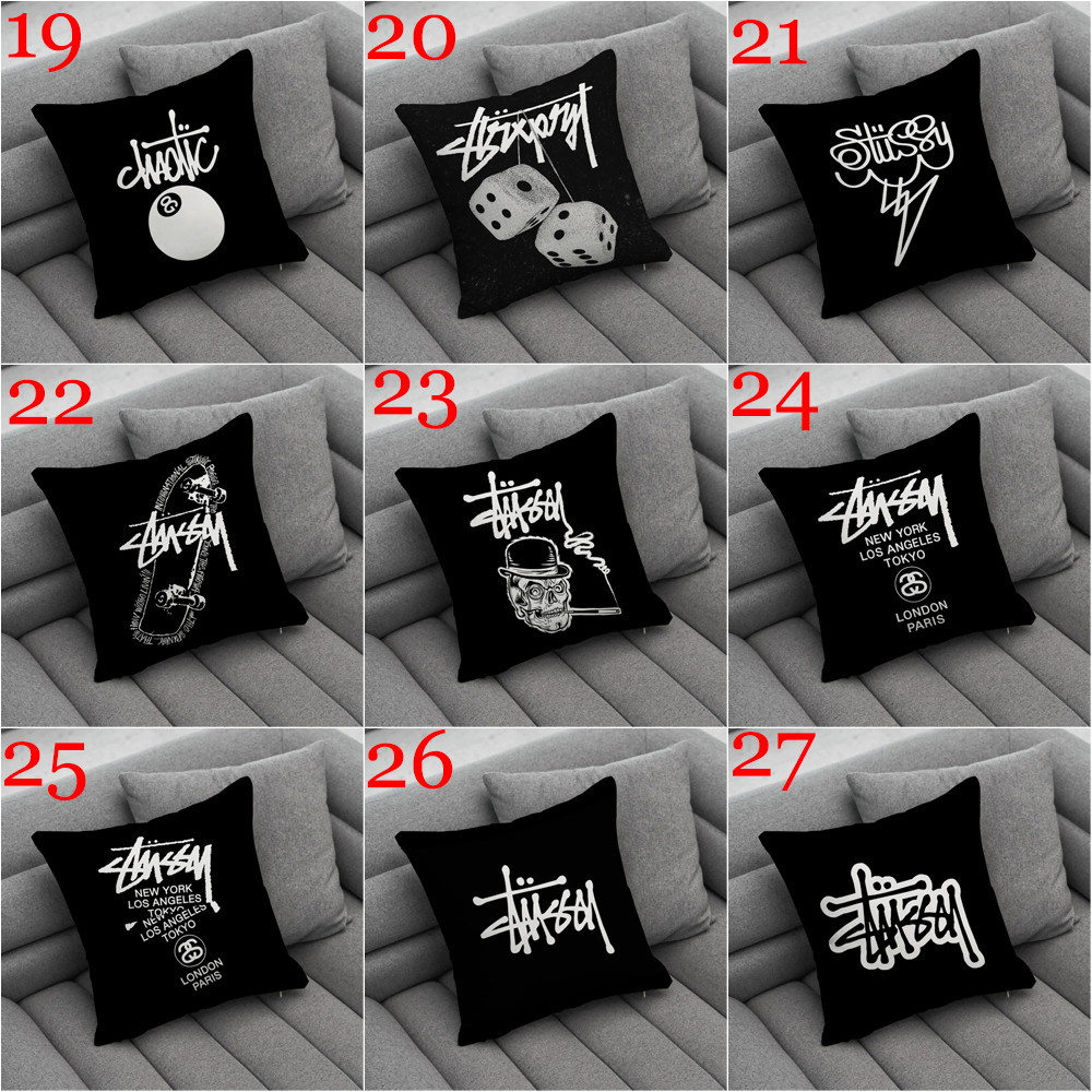 Art Stussy Logo Ném Vỏ Gối In Một Mặt Sofa Phòng Khách Quà Tặng Ô Tô Đệm Quà Tặng Trẻ Em (Không Có Lõi)
