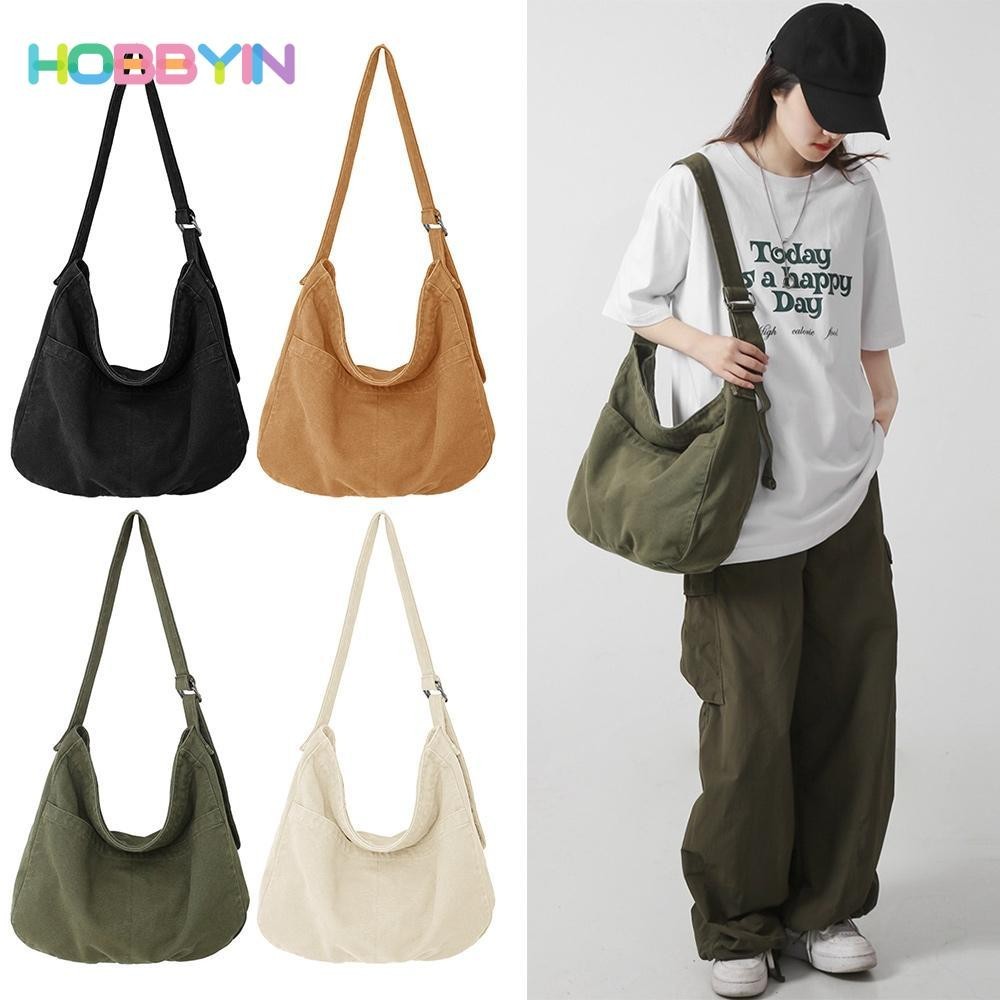 Túi Canva Hobo Nữ Và Nam Đi Du Lịch, Đi Làm, Đi Học Túi Dung Tích Lớn