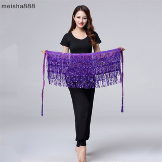 Meisha888 Khiêu Vũ Hông Váy Sequins Viền Váy sel Hip Khăn Rave Váy Nữ