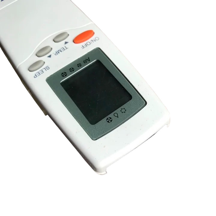 tay điều khiển remote từ xa điều hòa carrier nắp gấp zin mới-kèm pin-tay đầu bấm điều hòa carrier nắp gấp zin mới