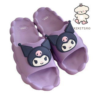 Xixitiao Ngọt Ngào Mát Độc Đáo Hoạt Hình Kuromi Sanrio Dép Mùa Hè Dễ Thương Mây Đế Mềm Thoải Mái Dép Gia Đình Dép Nữ