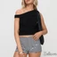 Quần Short in sọc nữ thường ngày eo thấp Slim Fit Lounge Quần ngắn đi chơi