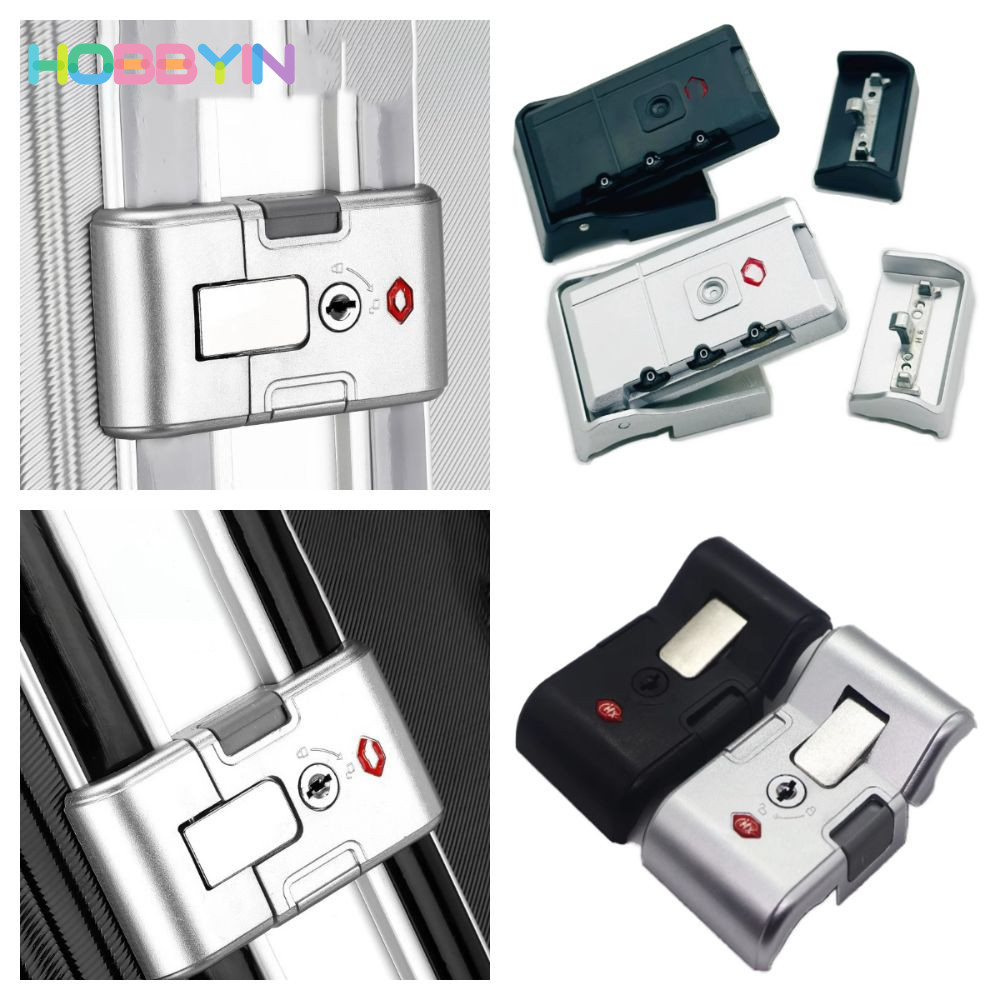Khóa vali HOBBYIN chống trộm, bạc/đen, an toàn du lịch, khóa chìa khóa