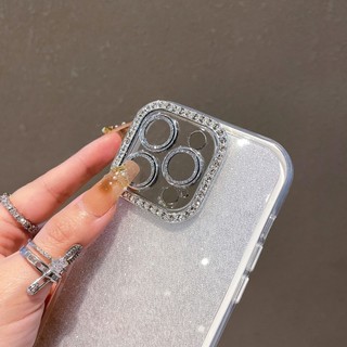 Phim Bảo Vệ Ống Kính Kim Cương Lấp Lánh Màu Kẹo 2 Trong 1 Ốp Lưng Điện Thoại iPhone 17Promax 16 13 14 15 Promax Chống Sốc Nữ Điện Thoại Di Động