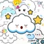Hộp 50 Sticker Hình ĐÁM MÂY CUTE Decal Phản Quang 7 Màu Halogram Chống Nước NSX Gì Cũng In | MS: 000166