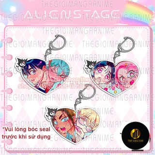 (TRÁI TIM) Móc khóa ALIEN STAGE keyring mica acrylic in hình anime chibi dễ thương