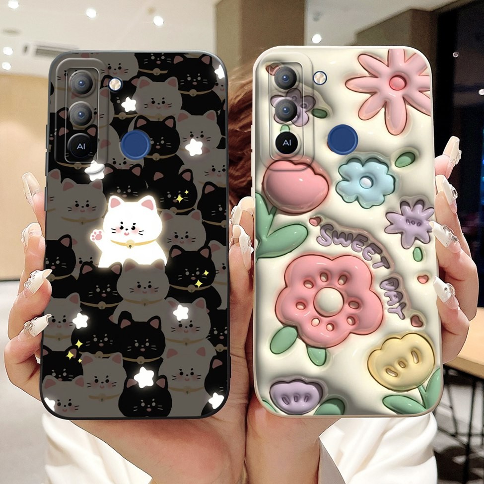 Ốp Lưng Tecno Pop 5 LTE BD4 BD4i BD4a Mèo Dễ Thương Thời Trang Ngộ nghĩnh Silicon Chống Sốc Ốp lưng Techno Pop 5 LTE Ốp Lưng Thẩm Mỹ
