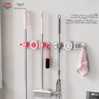 Móc Treo Chổi Kẹp Treo Cây Lau Nhà Hút Chân Không Siêu Chắc, Giá Móc Treo Đồ Đa Năng Chịu Lực Tốt NGÓI HOME - MTC03