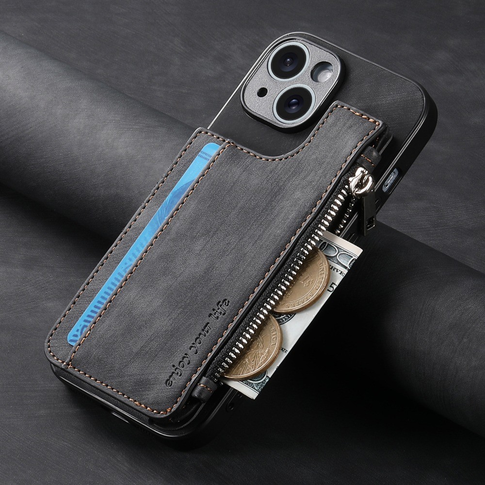 Ví Dây Kéo Retro Có Đựng Thẻ Ốp Lưng Điện Thoại Cho IPhone 16E 16 15 14 Plus 13 12 Mini 11 Pro Max XS XR 7 8 Plus Bao Da