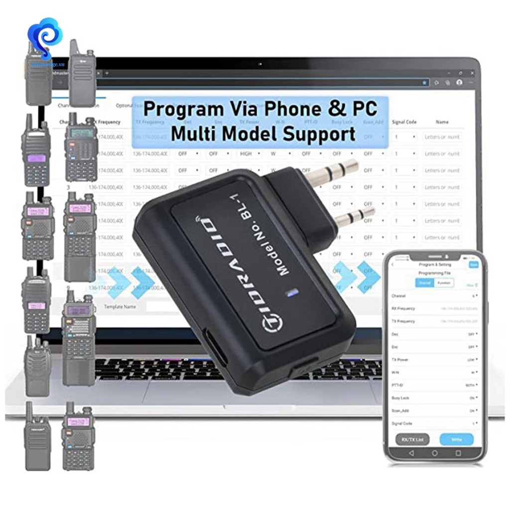 [Dreamedge] Lập trình viên tần số Bluetooth cho bộ đàm di động, ứng dụng UV-5R/888S: ghi tần, lập trình vô tuyến