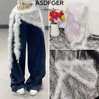 Asdfger Mềm Sang Trọng Thắt Lưng, Y2K Siêu Mềm Punk Lông, Quần Jeans Trang Trí Dạo Phố Phụ Kiện Khiêu Vũ Lông Tơ Ấm Áp Hiphop Quần Jean