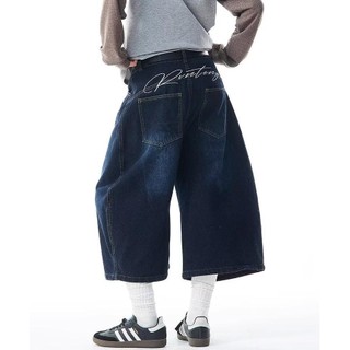 Quần short nam GKSSS Quần short denim phong cách hip-hop cao cấp kiểu Mỹ