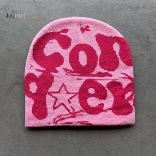 Julyhot Vintage Y2K Len Acrylic Dệt Kim Mũ Nữ Beanie Mùa Đông Ấm Áp Beanies Bông Tai Kẹp Hip Hop Thường Ngày Skullies Mũ Ngoài Trời Massivedeals