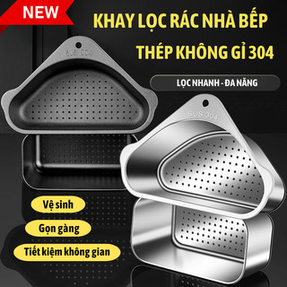 Khay Lọc Rác Bồn Rửa Chén Bunnies House INOX 304, Rổ Lọc Đa Năng Chống Gỉ Sét Tiện Dụng