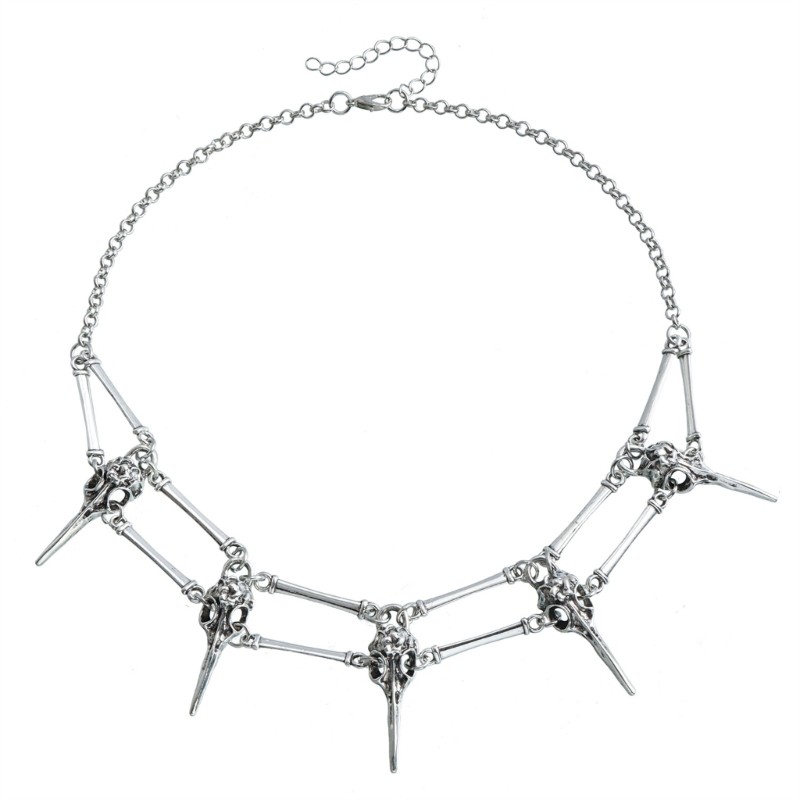 Vòng cổ đầu lâu hình chim Gothic - Phù hợp cho lễ hội và sự kiện âm nhạc