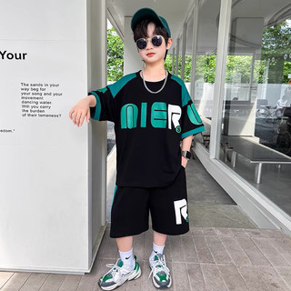 Bộ đồ thể thao bé trai kiểu dáng năng động - Set áo thun quần short vải mát thấm hút mồ hôi