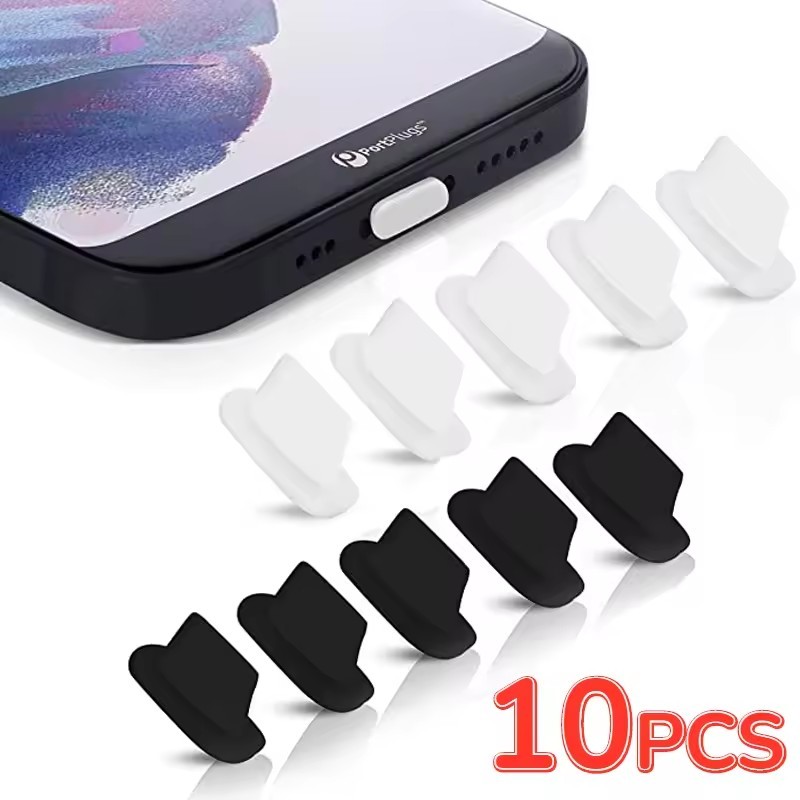 3 / 6 / 10 Cái Cổng sạc điện thoại di động Cắm bảo vệ | Phích cắm bụi silicon linh hoạt cho cổng Type-C Ngăn chặn nước / cát / bụi - 0.5x1cm Universal Fit (2 màu)