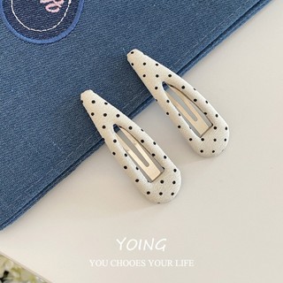 Yoing / Phong Cách Hàn Quốc Đen Trắng Chấm Bi Tóc Phụ Kiện Tóc Bên Gãy Tóc Nổ Kẹp 2025 Phong Cách Mới