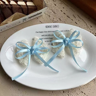 1 Hàn Quốc Ngọt Ngào Thanh Lịch Ren Nơ Tóc Nhỏ Mỏ Vịt Trẻ Em Kẹp Tóc Trắng Phụ Kiện Tóc Quà Tặng