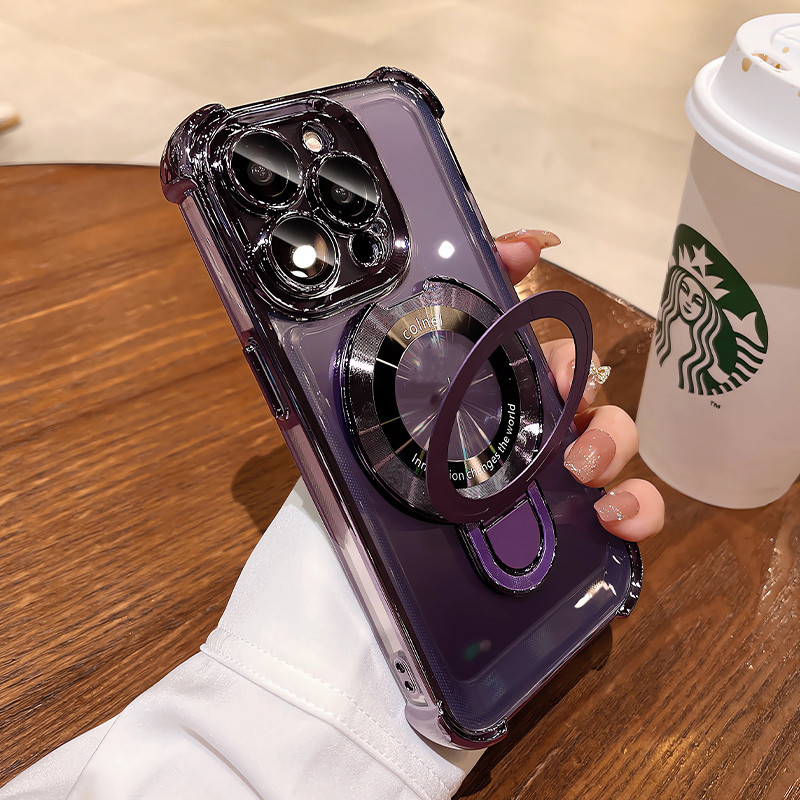 Túi khí mạ chữ U khung từ tính Vỏ điện thoại iphone15 Pro MAX 14 13 12 11 XR XS MAX 7 / 8PLUS vỏ cho vỏ iPhone Vỏ mềm silicon TPU Vỏ bảo hiểm toàn diện có vỏ máy ảnh chống sốc
