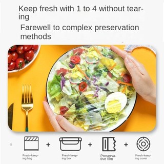 [Vận chuyển nhanh] THEHOMECO 100 túi nhựa, Vỏ đựng thức ăn dùng một lần miệng đàn hồi đầy màu sắc, Vỏ bọc nhựa cấp thực phẩm dùng một lần giữ tươi