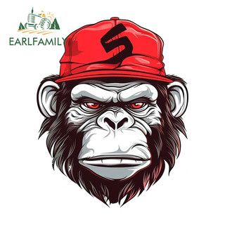 EARLFAMILY 13cm Gorilla Peeker Nhãn Dán Xe Hơi Hấp Dẫn Sáng Tạo Chống Thấm Nước Gương Chiếu Hậu ATV Xe Tải Vinyl Decal Chống Trầy Xước Anime Kiểu Dáng Xe Ô Tô