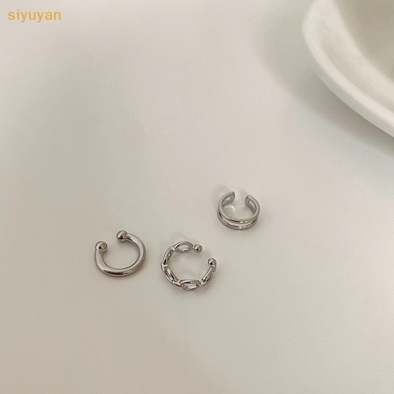 Siyuyan 2 / 3 Thời Trang Không Tai Kẹp Trên Bông Tai Dành Cho Nữ Bé Gái Tối Giản Sụn Tai Còng Giả Sụn Bông Tai Trang Sức VN