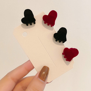 Nhung Tình Yêu Nhỏ Khóa Phụ Kiện Tóc Nhỏ Lắc Tay Kẹp Tóc Bên Kẹp Mini Mũ Trẻ Em Kẹp Tóc Kẹp Tóc