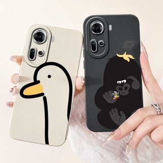 Oppo Reno11 5G CPH2599 / Reno11 Pro 5G CPH2607 Vỏ bảo vệ ống kính Oppo Reno 11 11Pro 5G Vỏ mềm hình chú mèo vịt dễ thương Phi hành gia hoạt hình Jelly Silicon