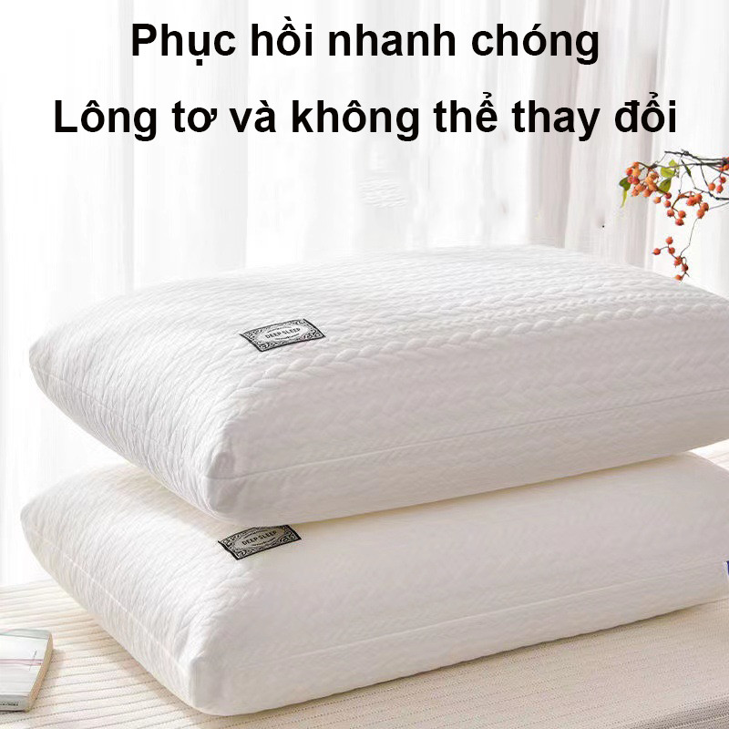 (48x74cm)Ruột gối lông vũ Nằm Gòn Bedding，Giúp ngủ nhanh，Giúp bảo vệ cổ，Có thể được sử dụng trong ký túc xá và ở nhà