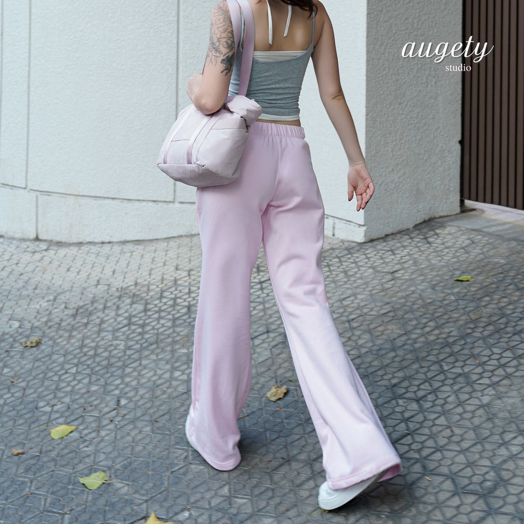 Quần Dài Nỉ Ống Loe Form Rộng Cạp Trễ Augety Studio, HAZEL Sweatpants