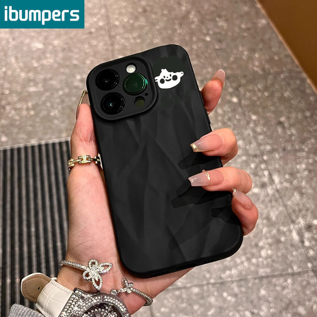ibumpers ốp lưng Iphone hàn quốc đơn giản cute couple ốp điện thoại mỏng silicone mềm chống bẩn chống sốc cho iphone 15 14 12 13 11 pro max ip 7 8 plus iphon x xs xr xs max