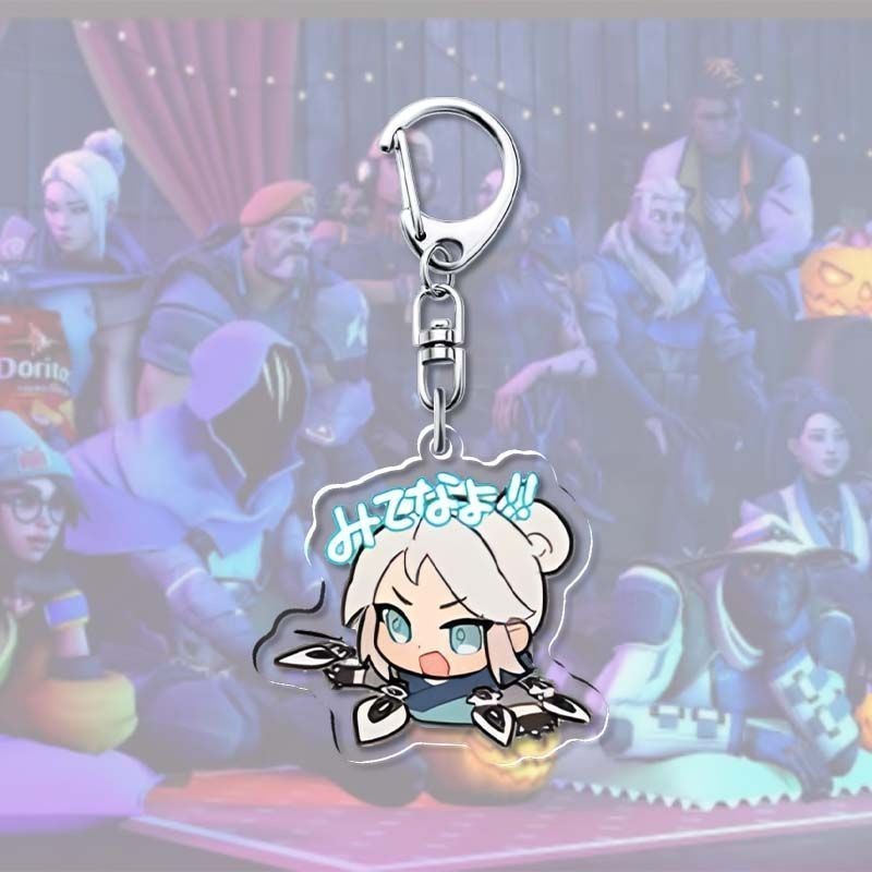 Valorant Meme Series Anime Móc Khóa Nữ Phượng Hoàng Jett Raze Reyna Neon Yoru Acrylic Móc Chìa Khóa Người Mặt Dây