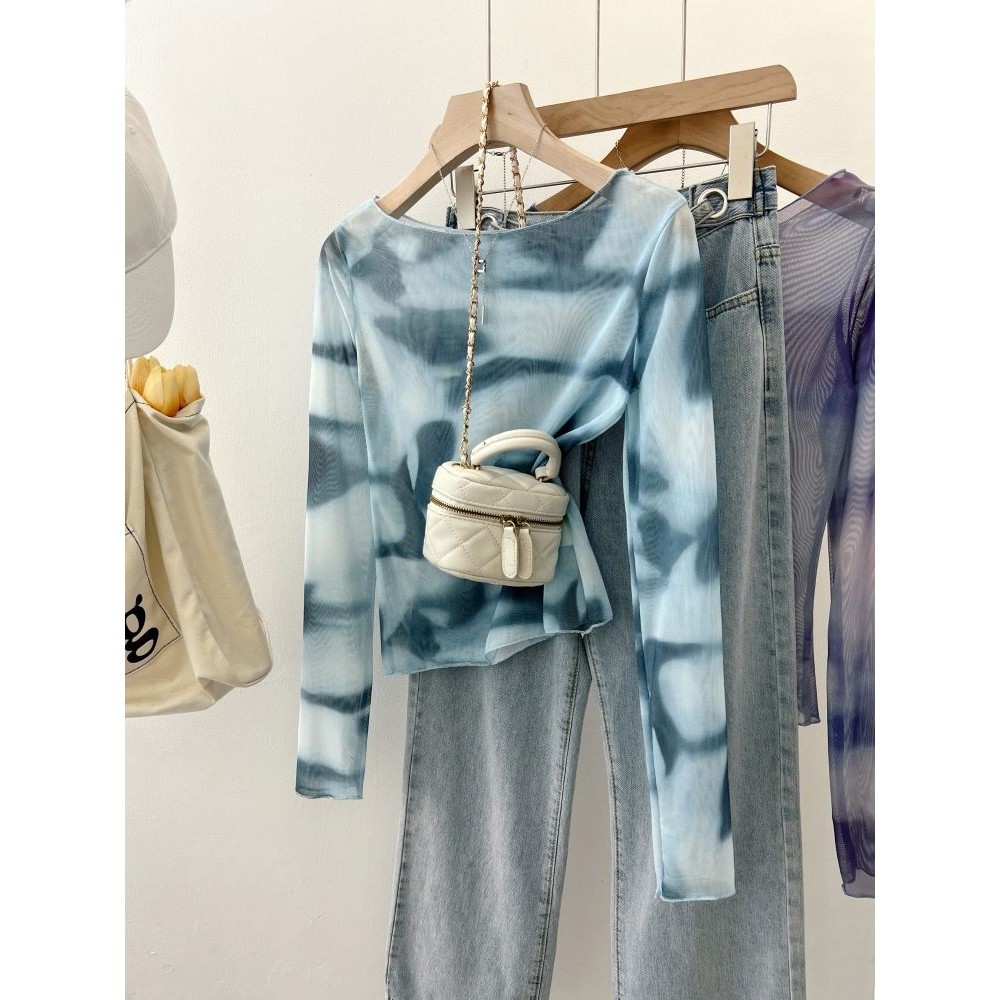 Milyfashion Slim-fit Slimer Look High-Stetch Gạc Smudge In Thiết kế dài tay Sen